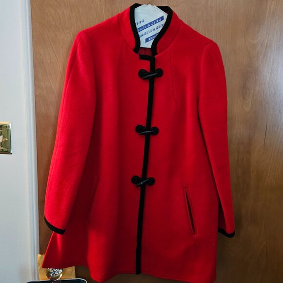 Natalie Green By Bert Newman Women’s Red Short Wool Coat - Picture 1 of 16